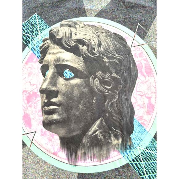 Vapor Wave Mens Shirt Sz Small Street Wear Festival Rave Altered Art Alexander - Picture 3 of 7